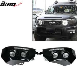 2007-2014 Toyota Fj Cruiser 2PCS Front Bumper Fog Lights LED DRL Lamps