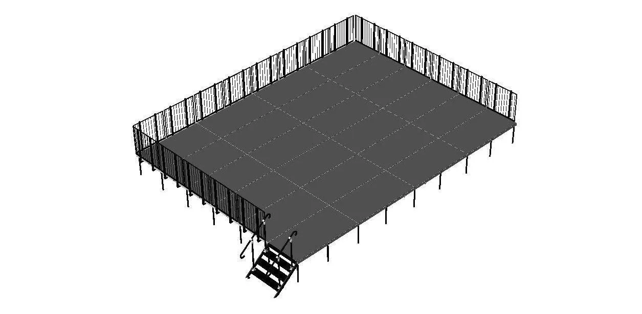 20'X24' Portable Stage Kits with guard rails using 4X4 Stage Modules