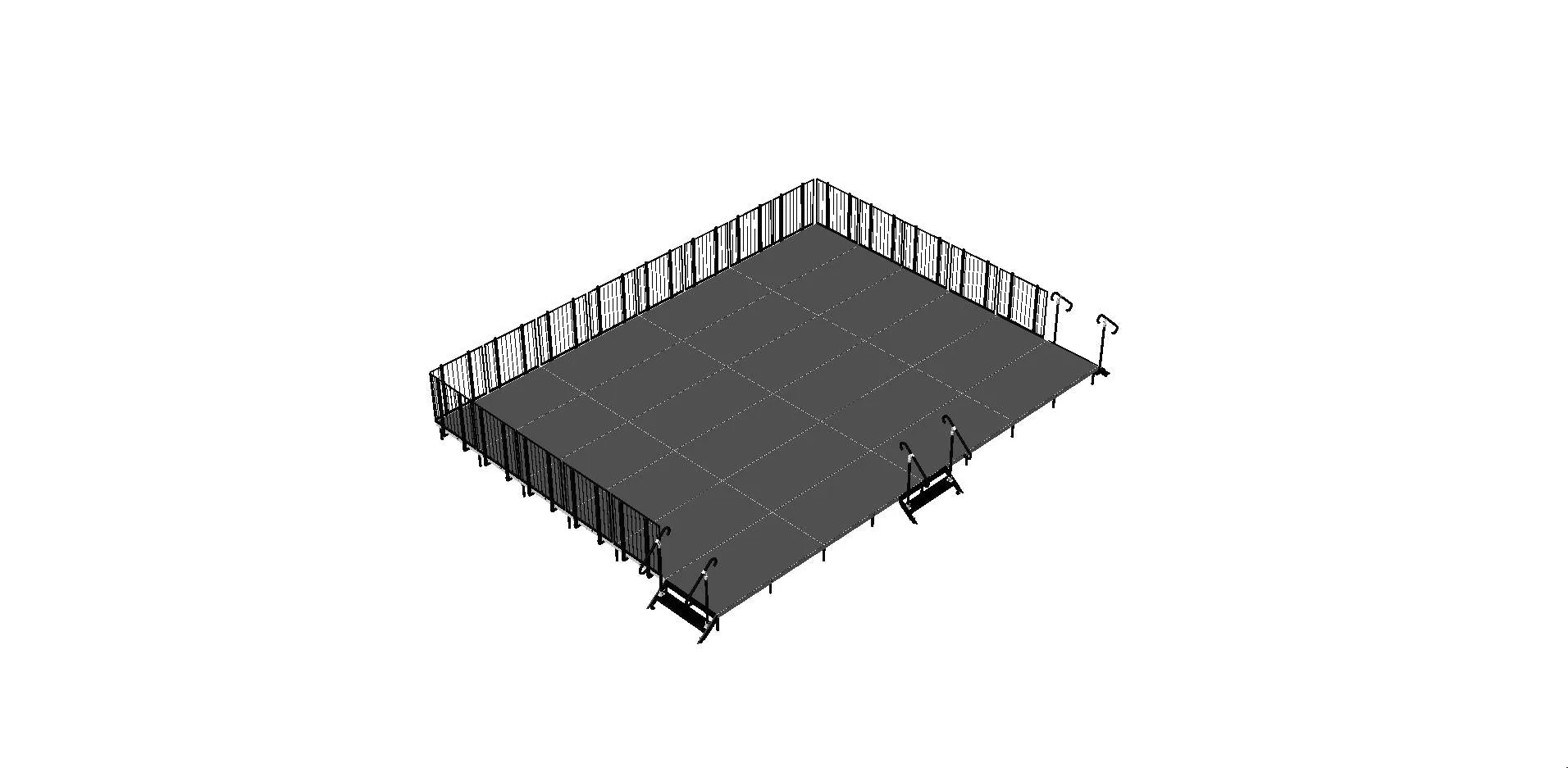 20'X24' Portable Stage Kits with guard rails using 4X4 Stage Modules