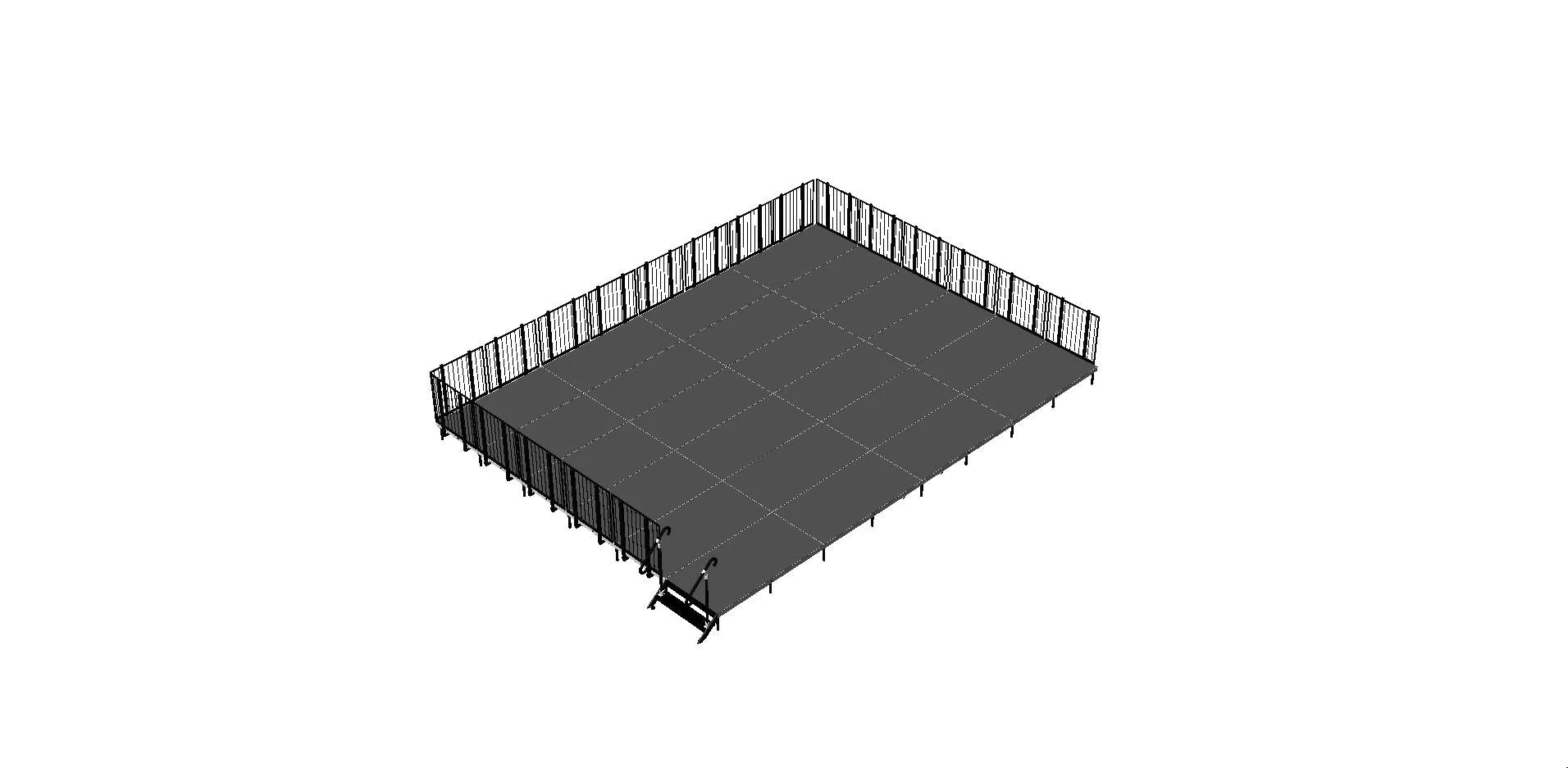 20'X24' Portable Stage Kits with guard rails using 4X4 Stage Modules