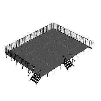 20'X24' Portable Stage Kits with guard rails using 4X4 Stage Modules