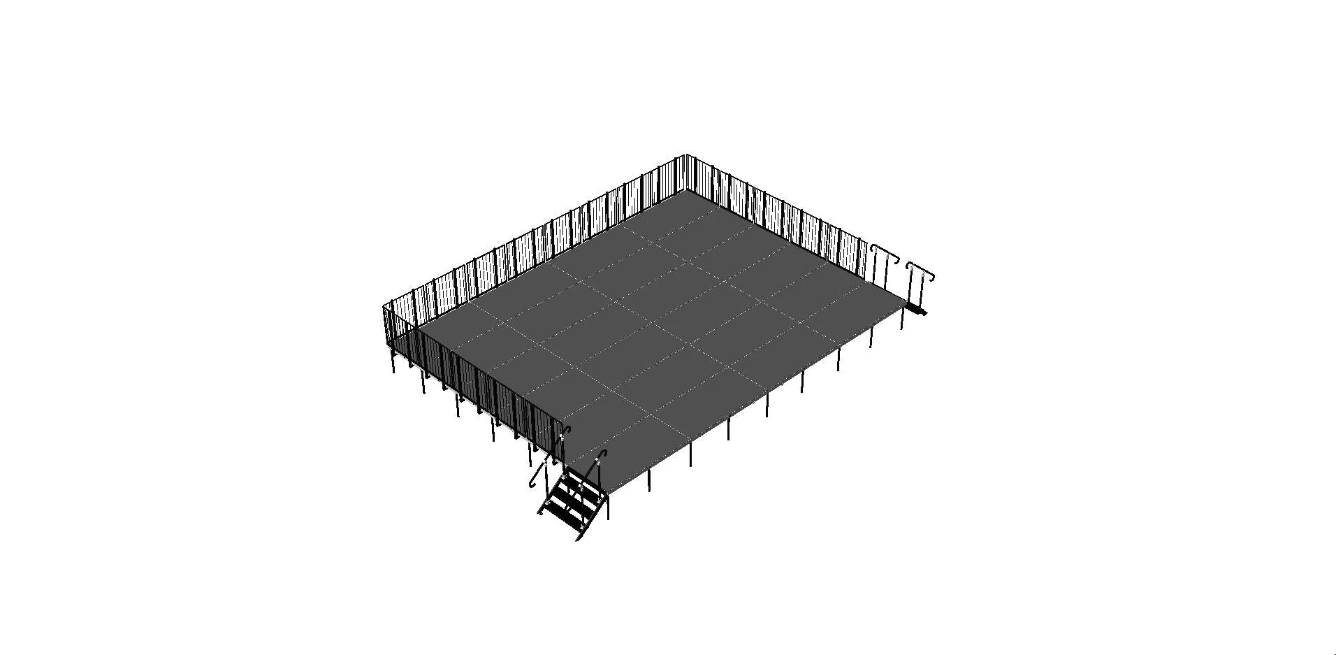 20'X24' Portable Stage Kits with guard rails using 4X4 Stage Modules