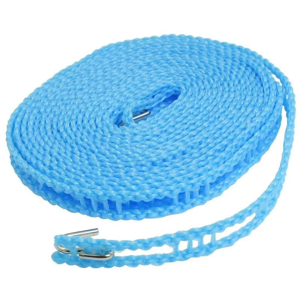 588 Nylon Clothesline, Windproof Anti-Slip Hanger Stop Rope with 2 Hooks (4 Meters)