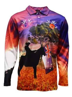 Adult Long Sleeve Sun Protective Shirts - Remembrance Anzac