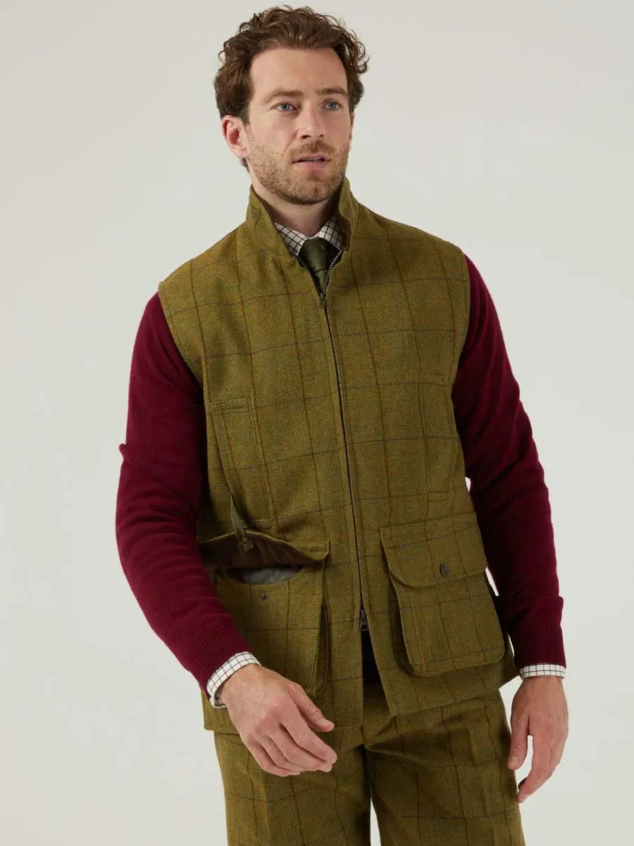 ALAN PAINE Rutland Mens Zip Waistcoat - Lichen