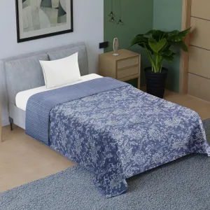 BENAVJI Super Soft Brushed Microfiber 150 GSM Cotton 3 Layer Breathable Single Dohar Lightweight Warm Bed Dohar Size 56X84 Blue Color