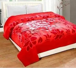 Bezzilish Home Rose Printed Korean Double ply Doublebed Mink Blanket with Fancy Bag Packing