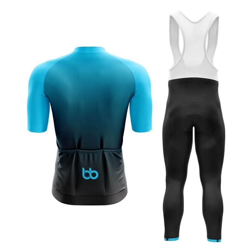 Black to Cyan Aero Cycling Kit