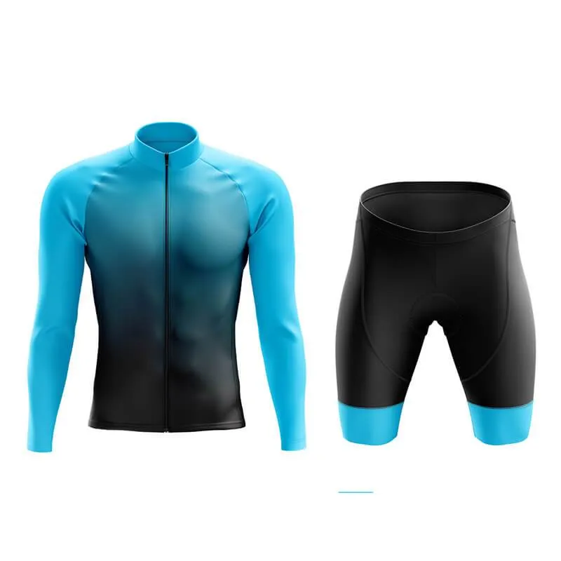 Black to Cyan Aero Cycling Kit