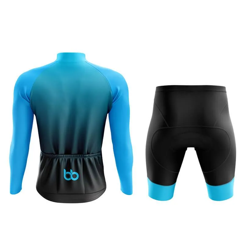 Black to Cyan Aero Cycling Kit