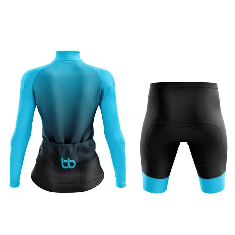 Black to Cyan Aero Cycling Kit