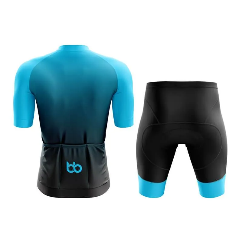 Black to Cyan Aero Cycling Kit