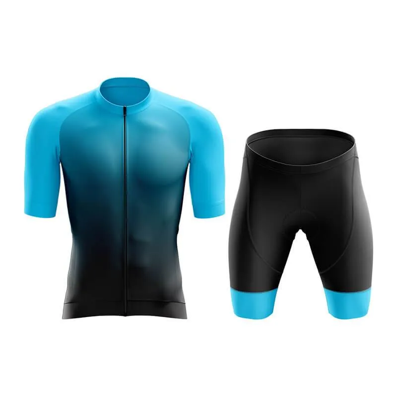 Black to Cyan Aero Cycling Kit