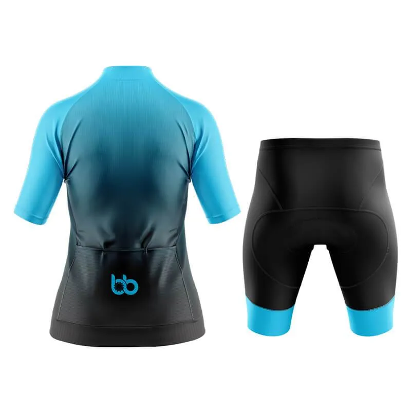 Black to Cyan Aero Cycling Kit