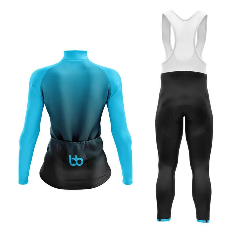 Black to Cyan Aero Cycling Kit