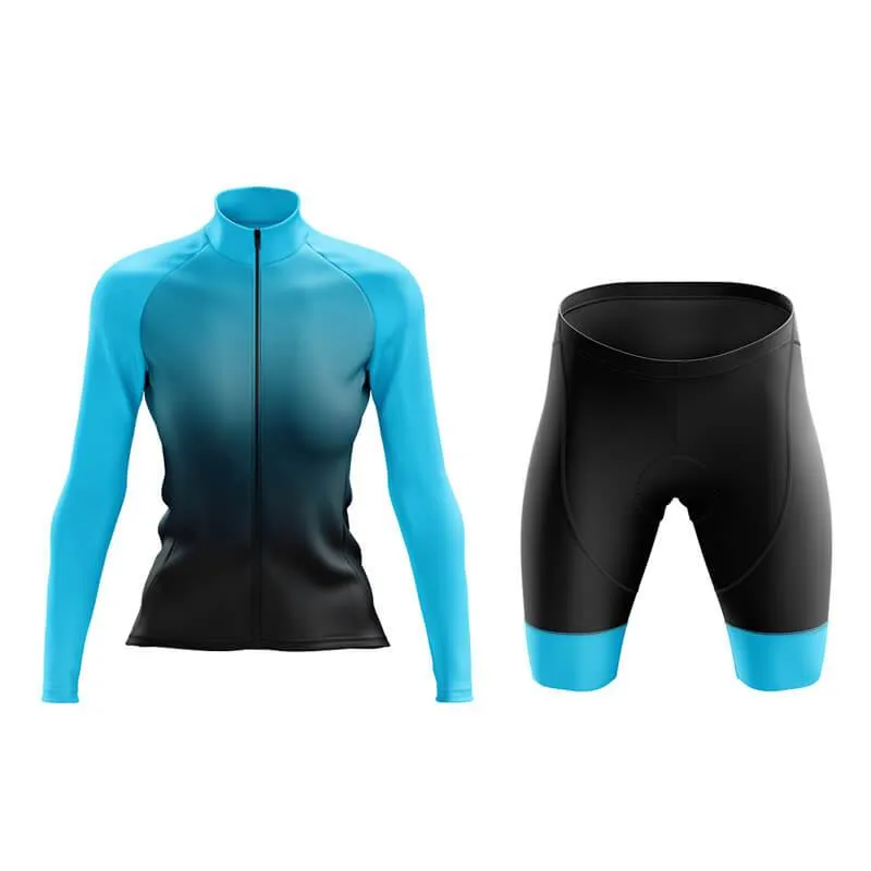 Black to Cyan Aero Cycling Kit