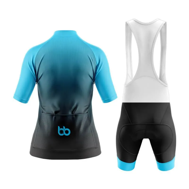 Black to Cyan Aero Cycling Kit