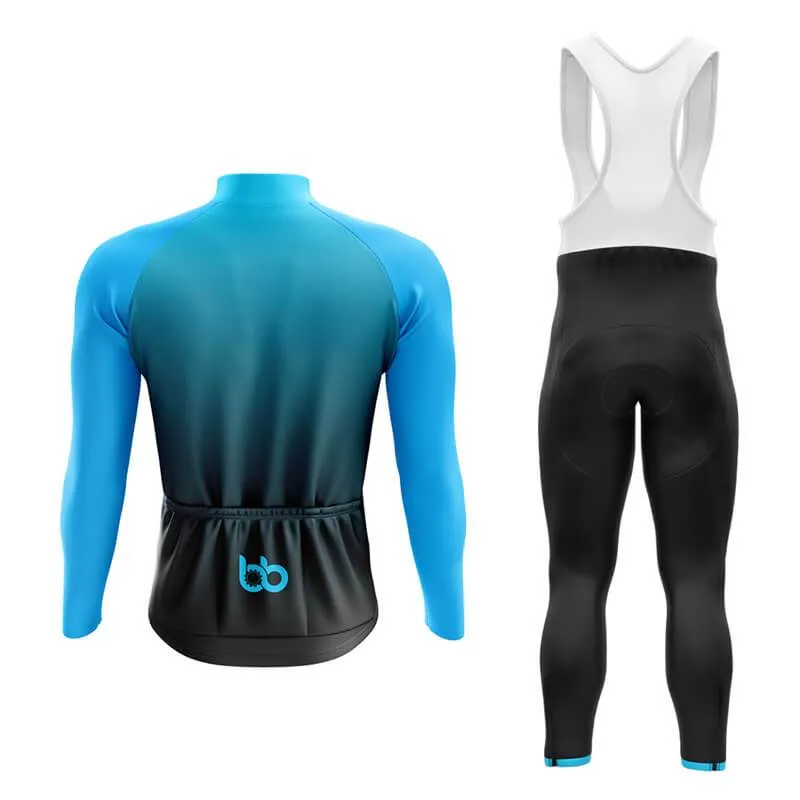 Black to Cyan Aero Cycling Kit