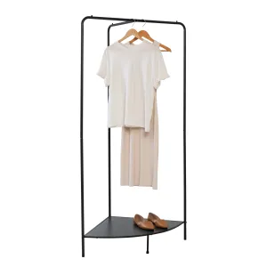 Black/Dark Gray Freestanding Corner Clothing Rack