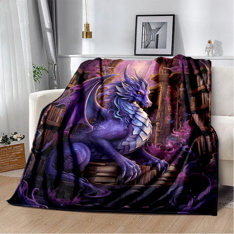 Cuddly Dragon Magic Print Blanket  Cozy Flannel Throw