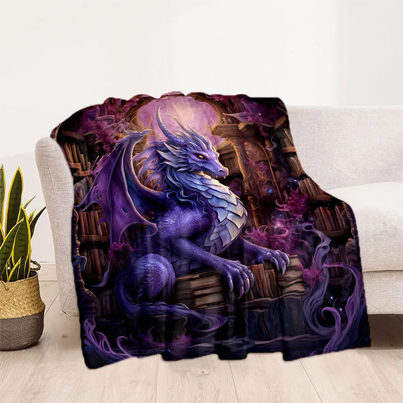 Cuddly Dragon Magic Print Blanket  Cozy Flannel Throw