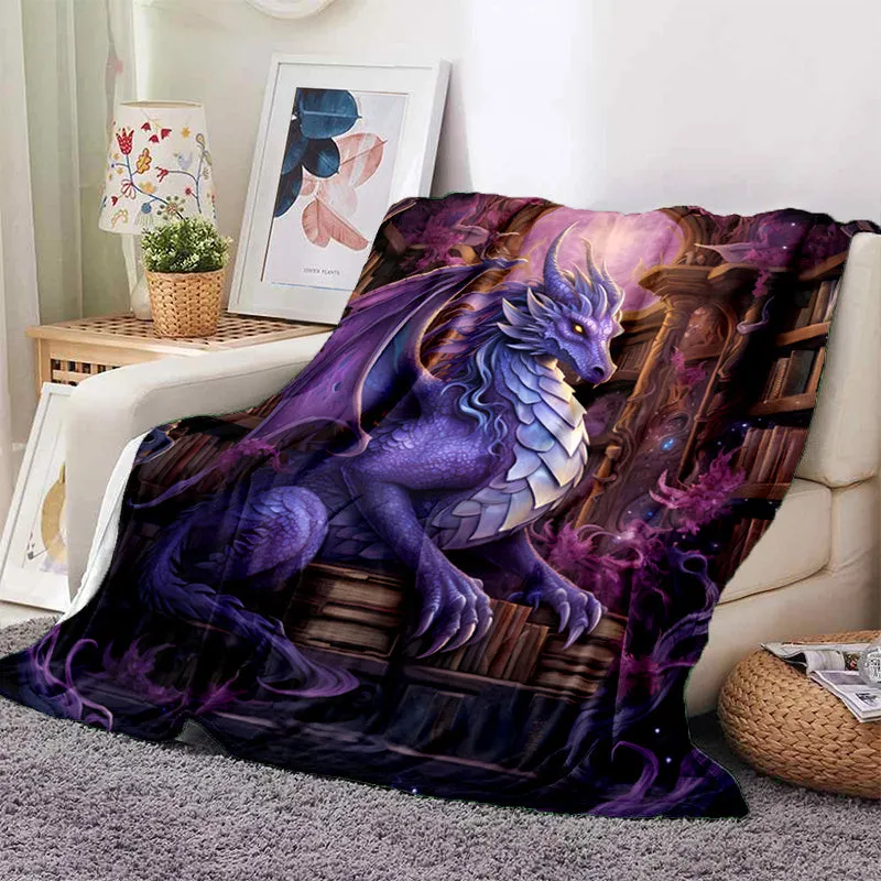 Cuddly Dragon Magic Print Blanket  Cozy Flannel Throw