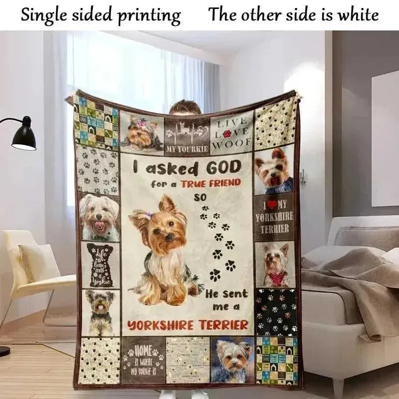 Cute Soft Dog Blanket Dachshund Poodle Schnauzer Nap Throw Blankets for Sofa Bedspread Flannel Cartoon Puppy Printing Bed Cover