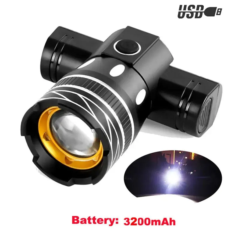 Electric Scooter LED Lamps Headlight USB Rechargeable Zoomable Bike Light for Xiaomi 1S M365 PRO2 Ninebot Skateboard Accessories