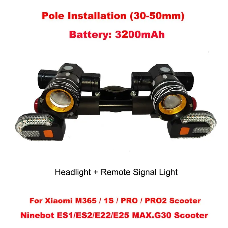 Electric Scooter LED Lamps Headlight USB Rechargeable Zoomable Bike Light for Xiaomi 1S M365 PRO2 Ninebot Skateboard Accessories