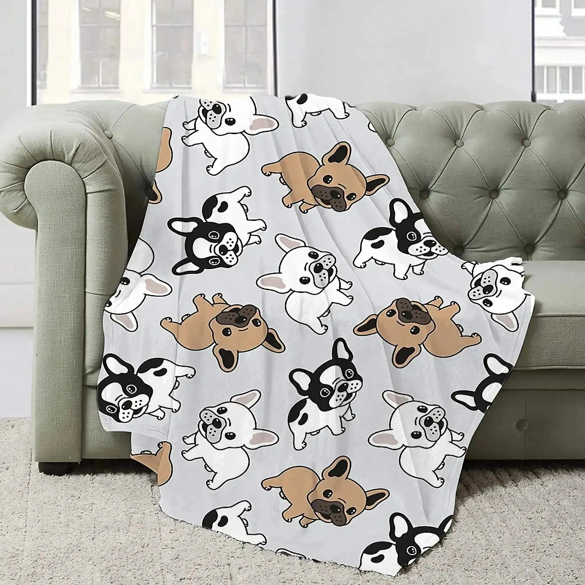 English Bulldog Awesome Funny  Dog Blankets Coral Fleece Winter Lightweight Thin Throw Blanket for Home Office Rug Piece