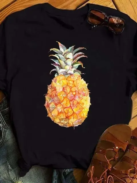 Female T-shirt Fashion Pineapple Print Top