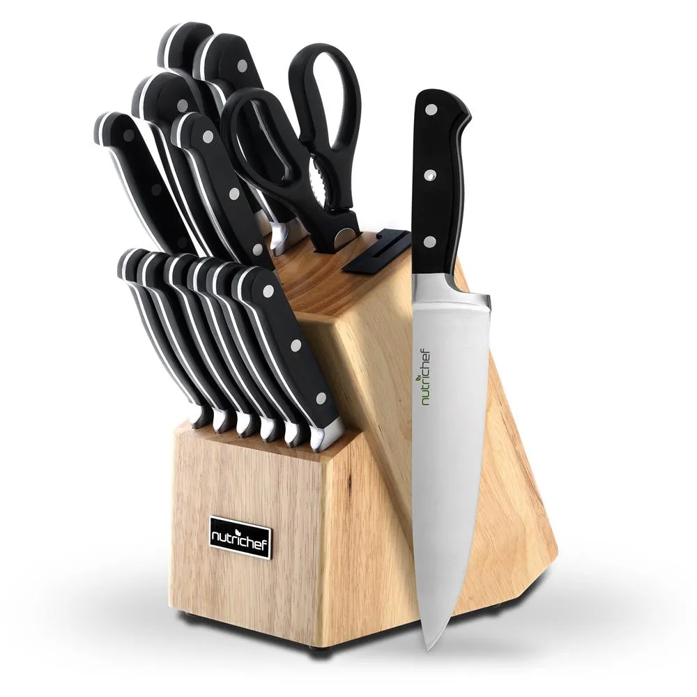 German Stainless Steel Cutlery Set - Versatile Kitchen Precision Knife Set With Wood Block, Ideal For Cutting, Slicing, Chopping, And Dicing