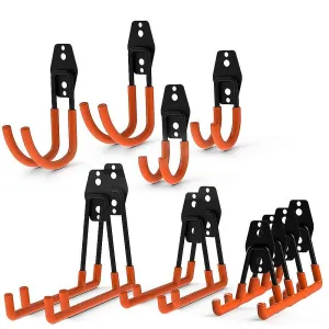 Heavy Duty 12-Pack Wall Mount Garage Hooks Steel Storage Set