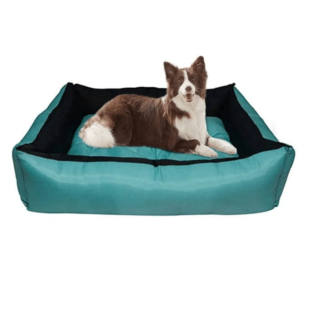 Hiputee Rectangular Premium Waterproof Reversible Bed for Dogs and Cats (SkyBlue & Black)