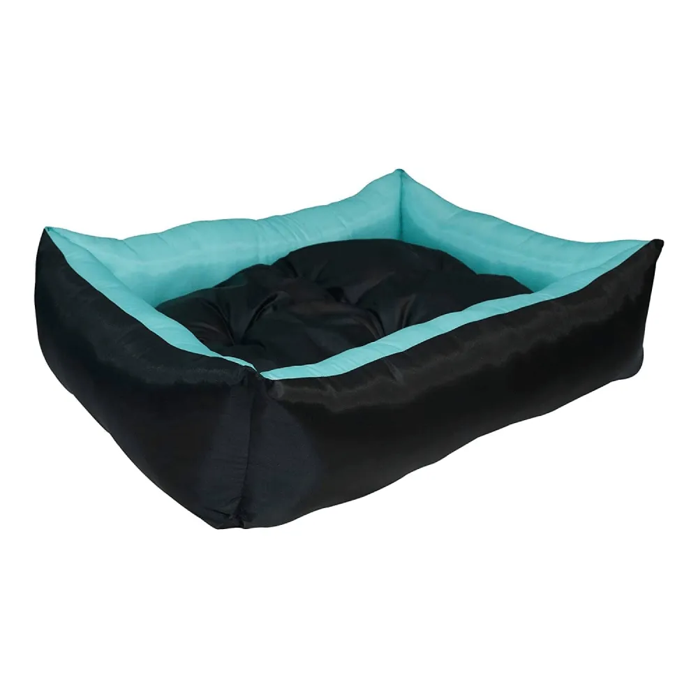 Hiputee Rectangular Premium Waterproof Reversible Bed for Dogs and Cats (SkyBlue & Black)