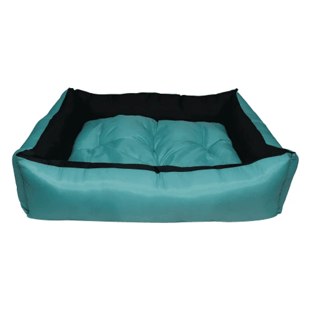 Hiputee Rectangular Premium Waterproof Reversible Bed for Dogs and Cats (SkyBlue & Black)