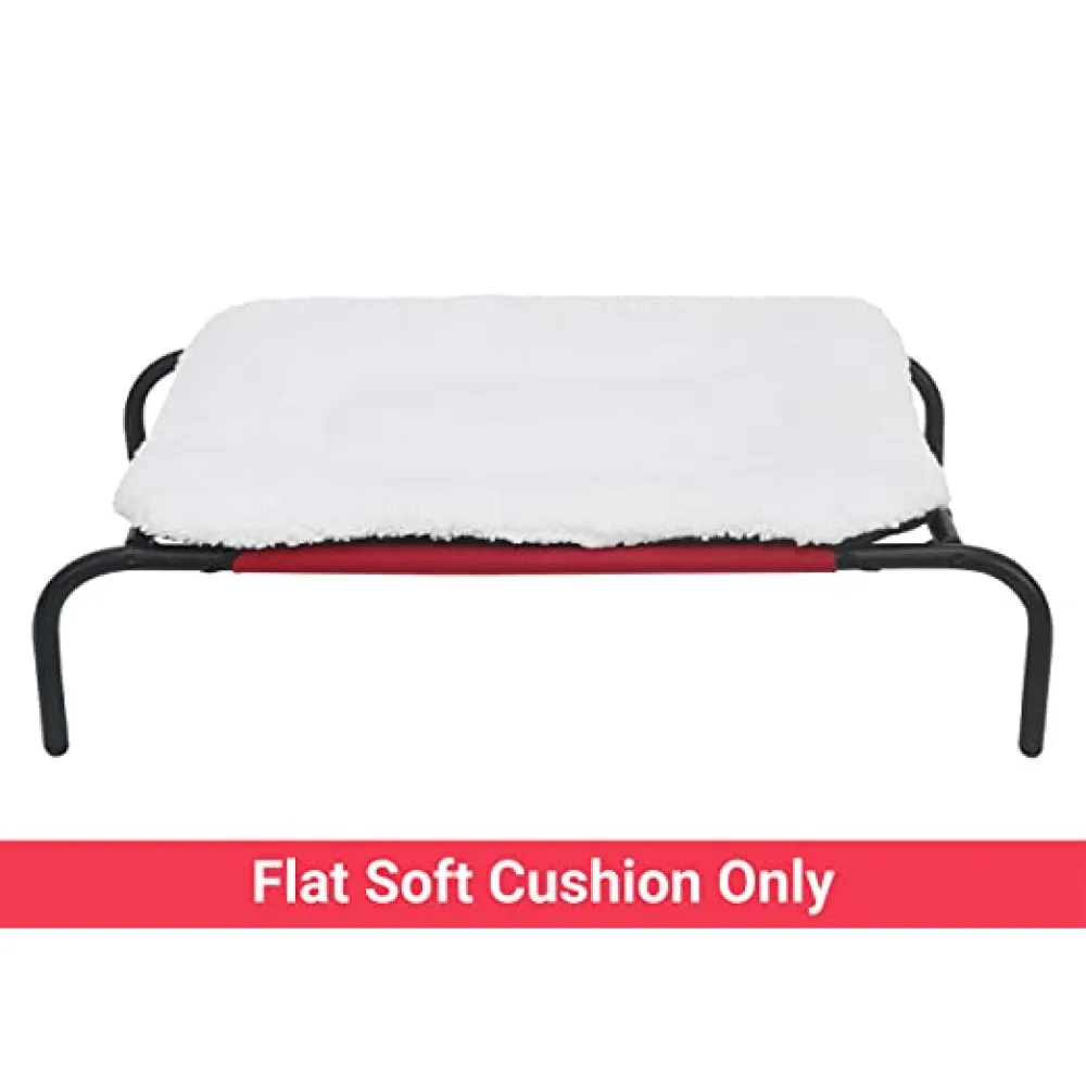 Hiputee Soft Fur Reversible Elevated Bed Cushion for Dogs and Cats (White/Black)