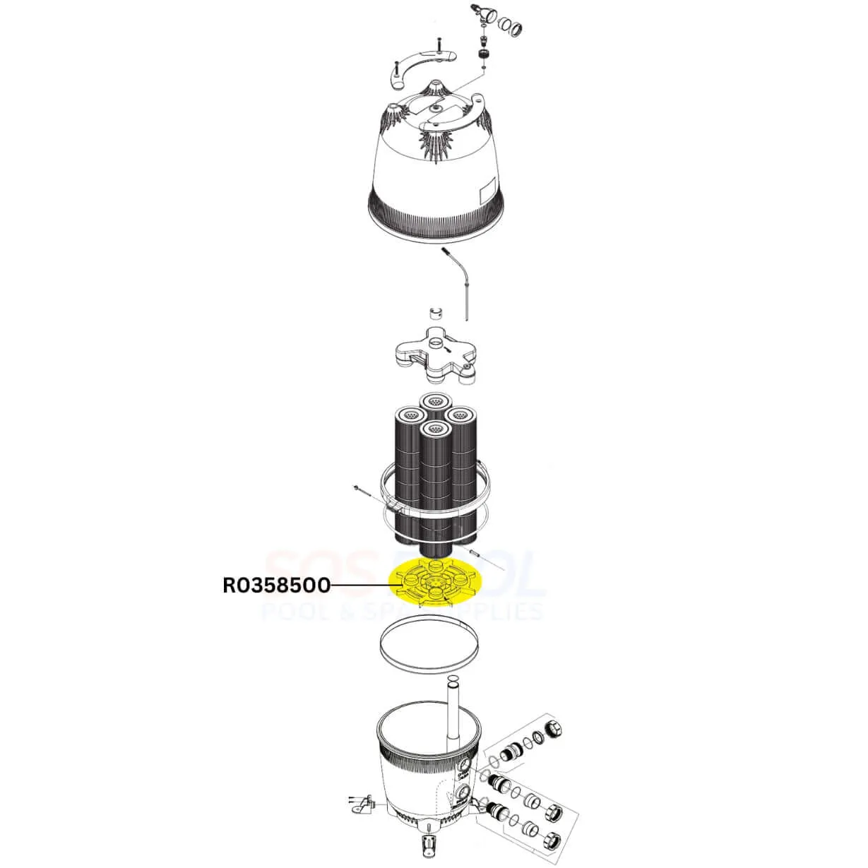 Jandy Cartridge Support For CV and CL Filters | R0358500