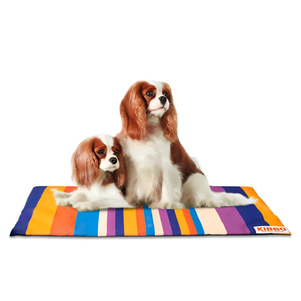 Kibbo Lightweight and Portable Summer Mats for Dogs and Cats (Orange/Purple)