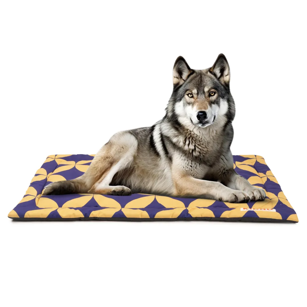 Kibbo Lightweight and Portable Summer Mats for Dogs and Cats (Yellow & Purple)