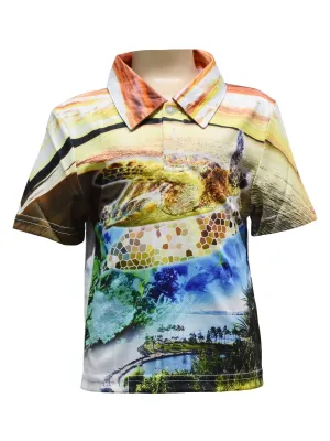 Kids UV Protective Fishing Shirt - Big Turtle