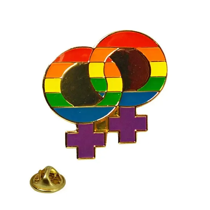 Lapel Pin Rainbow Double