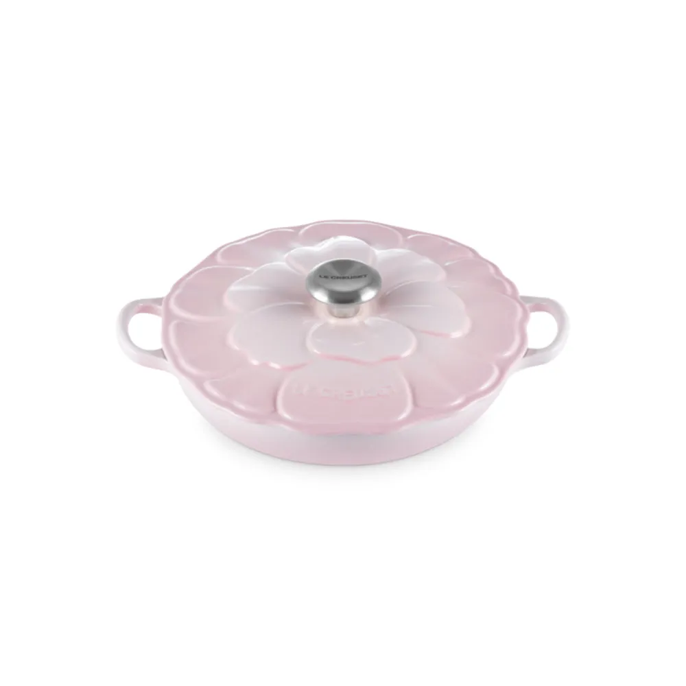 Le Creuset Cast Iron Petal Shallow Casserole Pink 26cm