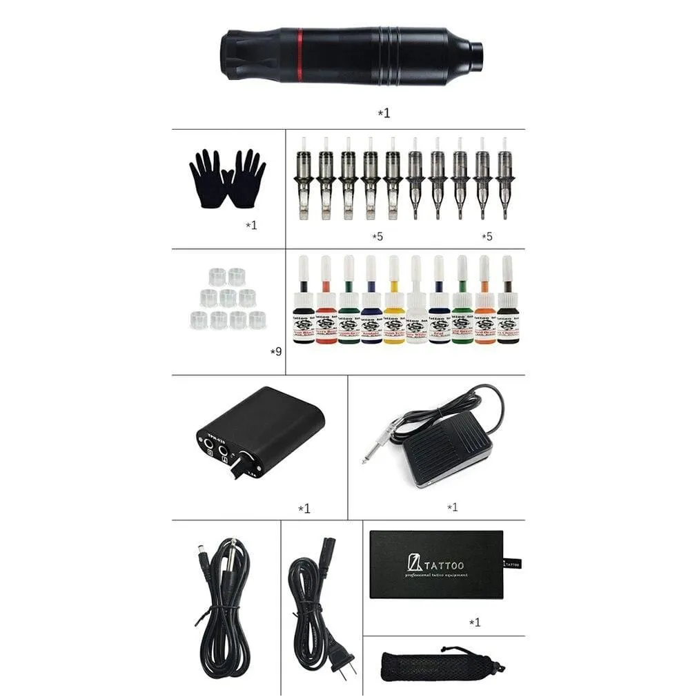 Lightweight and Portable Tattoo Pen Set Rotary Makeup Tattoo Pen Machine Motor Guns for Tattoo