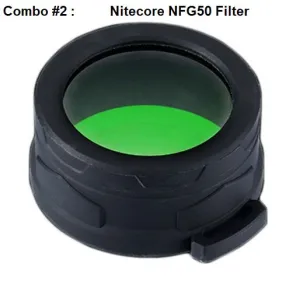 Nitecore NFG50 50mm Green Filters for Tactical LED Flashlights - P30 MT40 TM06S