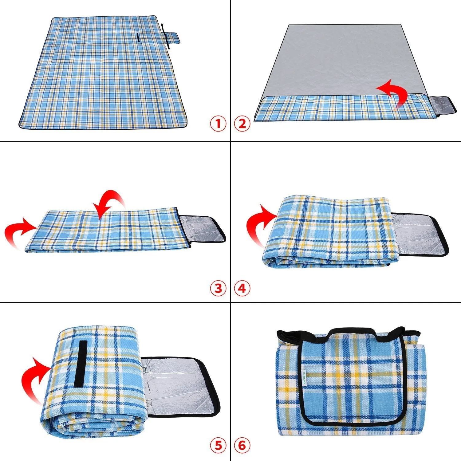 Outdoor Picnic blanket, Picnic Mat with Waterproof Backing for Picnics, Beaches and Outings