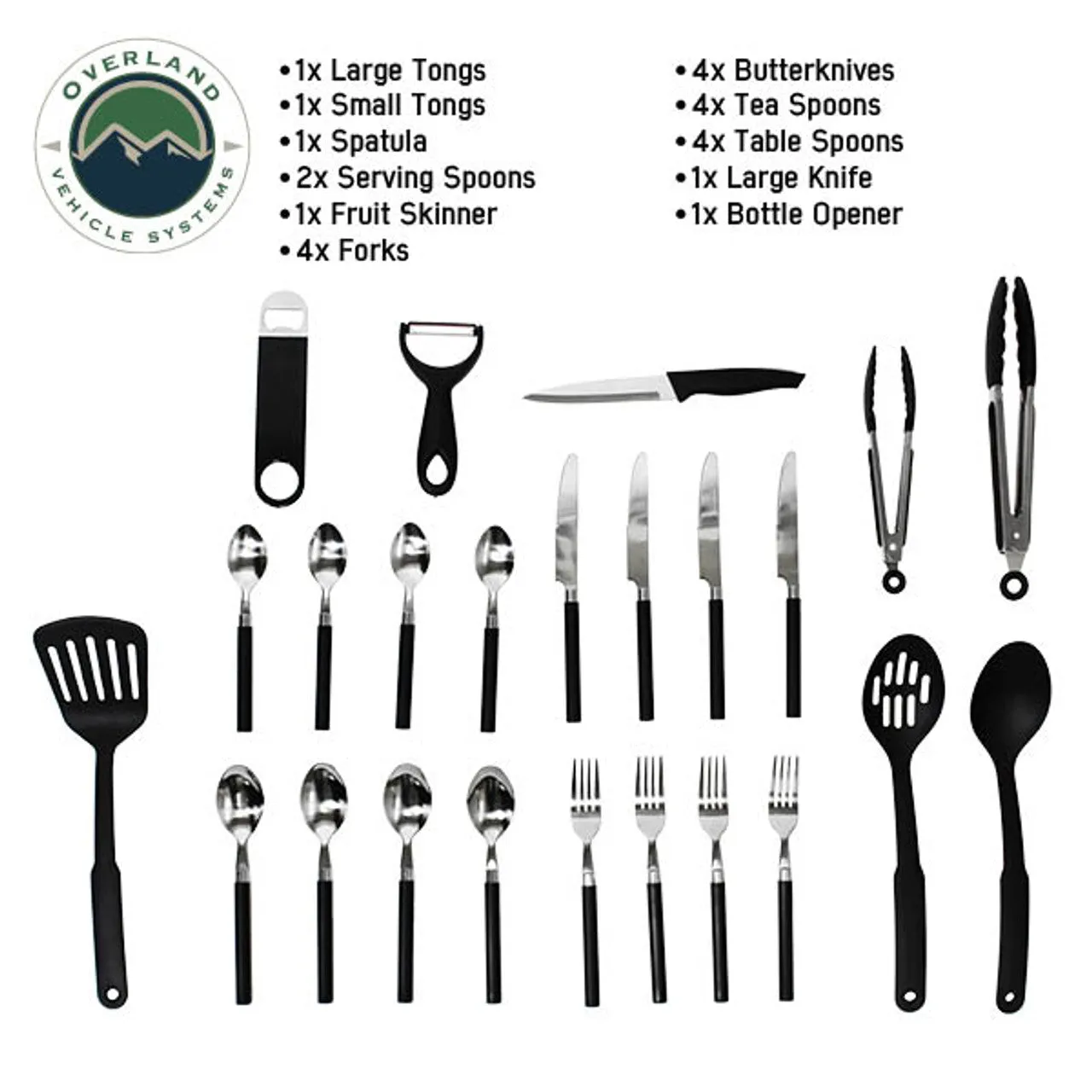 Overland Vehicle Systems 24 Piece Cooking And Utensil Kit