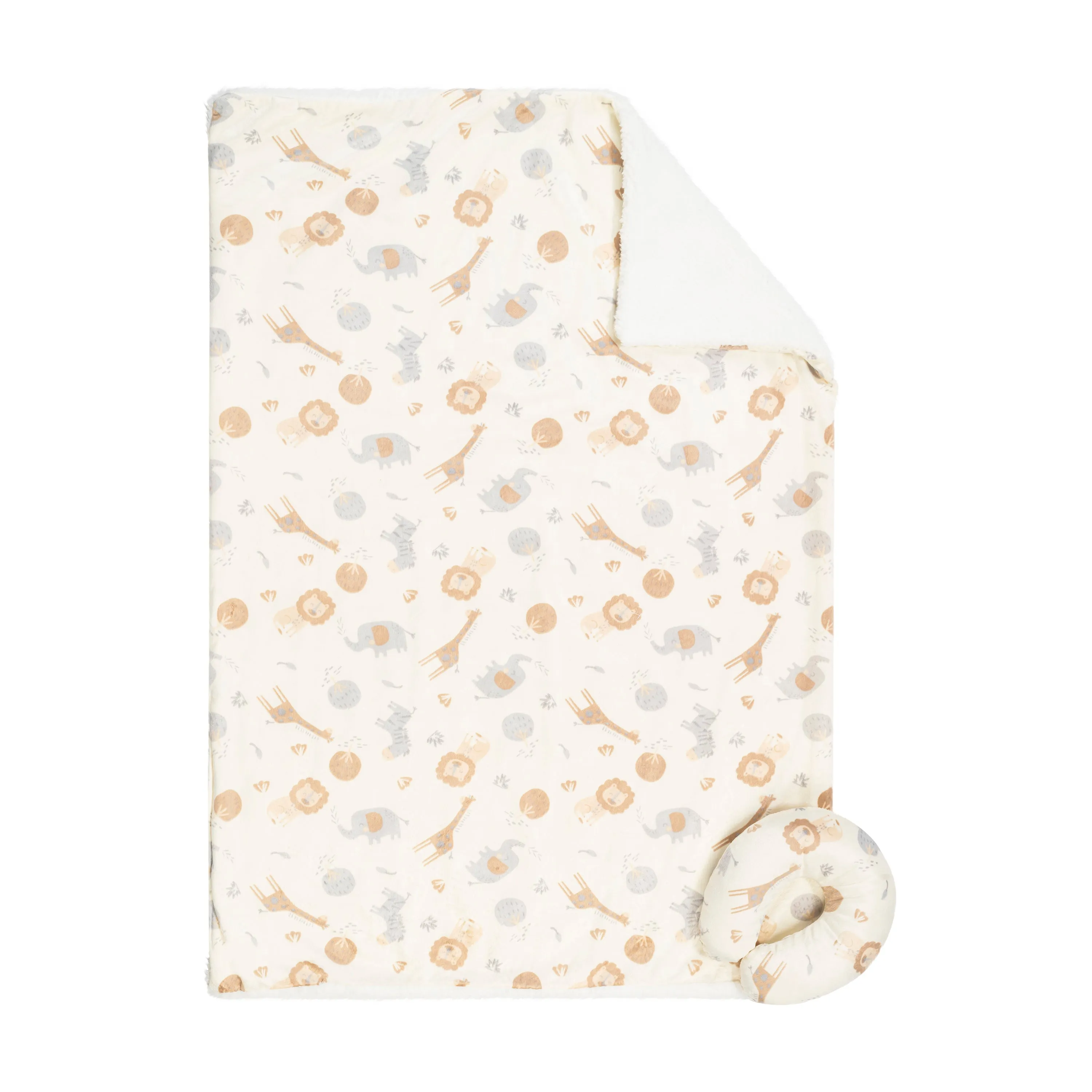 Safari Baby Blanket with Travel Pillow