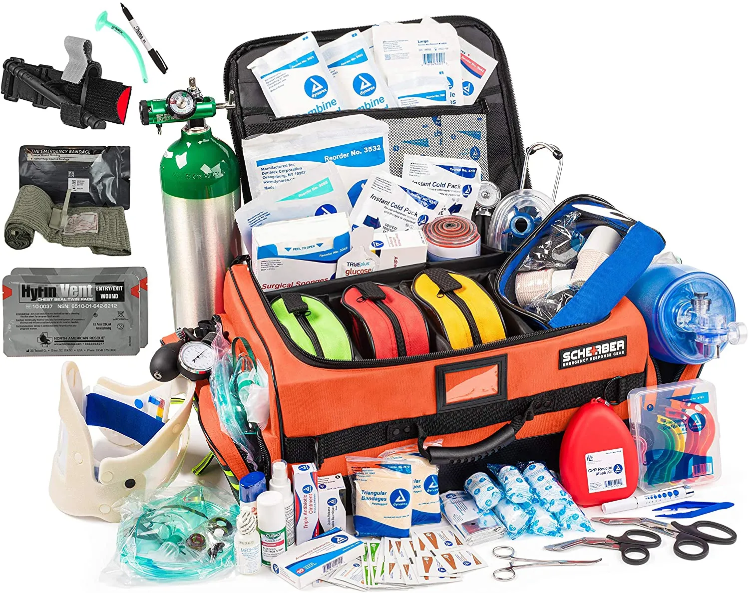 Scherber Ultimate First Responder Trauma kit O2 W/Bleeding Control - Fully Stocked