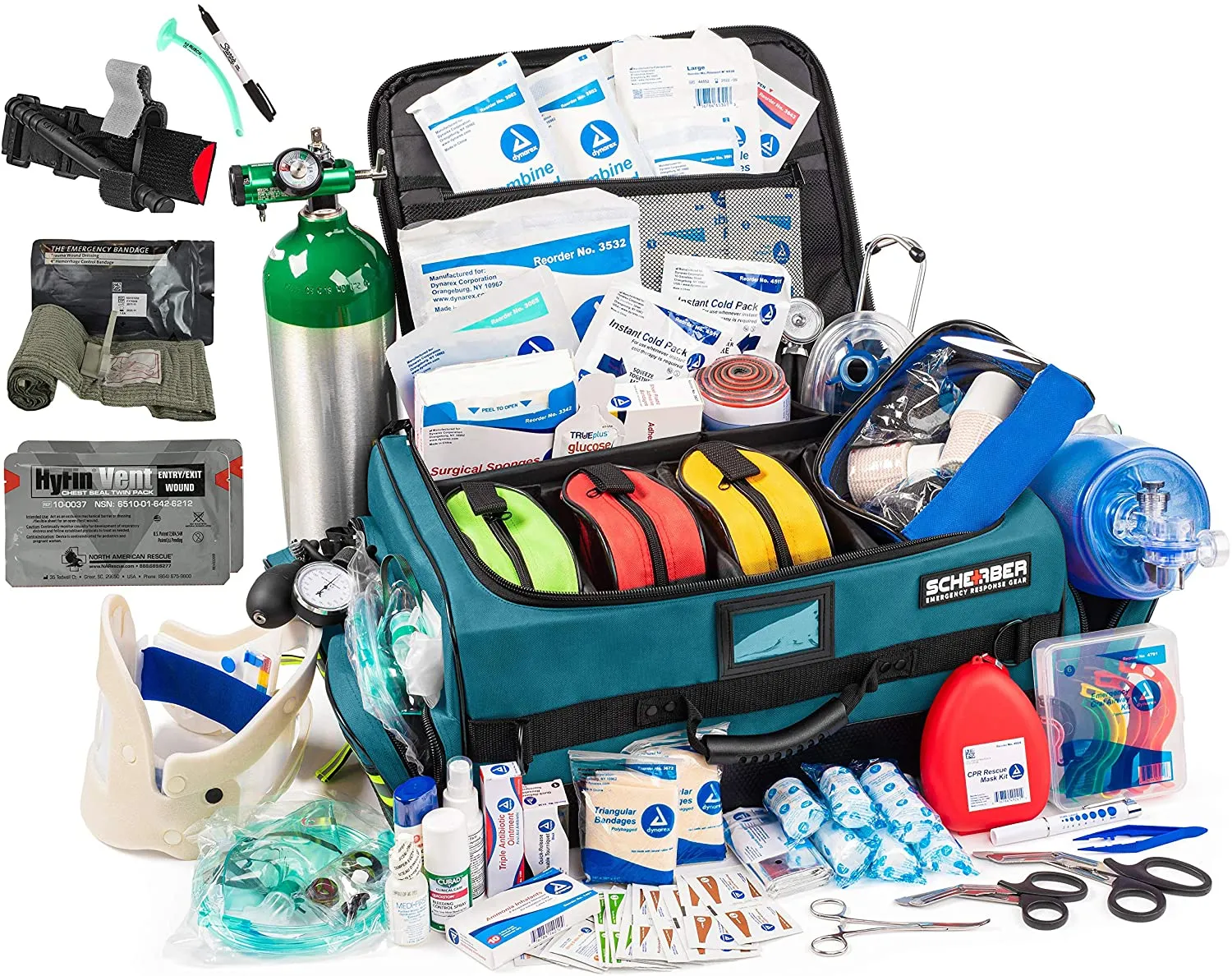 Scherber Ultimate First Responder Trauma kit O2 W/Bleeding Control - Fully Stocked